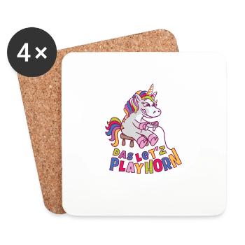 Let's Playhorn - Coasters (set of 4) - white - Front