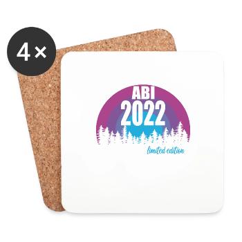 Abitur Gymnasium Damen und Herren Abi 2022 - Untersetzer (4er-Set) - Weiß - Vorne