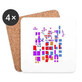 Image pixel dans des couleurs froides - Pixelworld - Dessous de verre (lot de 4) - blanc - Devant