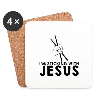 I'm Sticking With Jesus - Coasters (set of 4) - white - Front