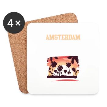Amsterdam 2022 - Coasters (set of 4) - white - Front