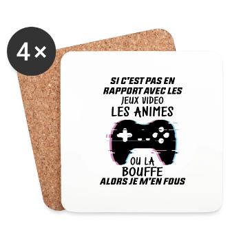 Si C'est Pas En Rapport Avec Les Mangas Jeux Vidéo - Dessous de verre (lot de 4) - blanc - Devant