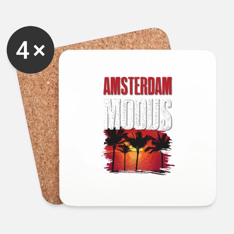 Amsterdam Modus - Untersetzer (4er-Set) - Weiß