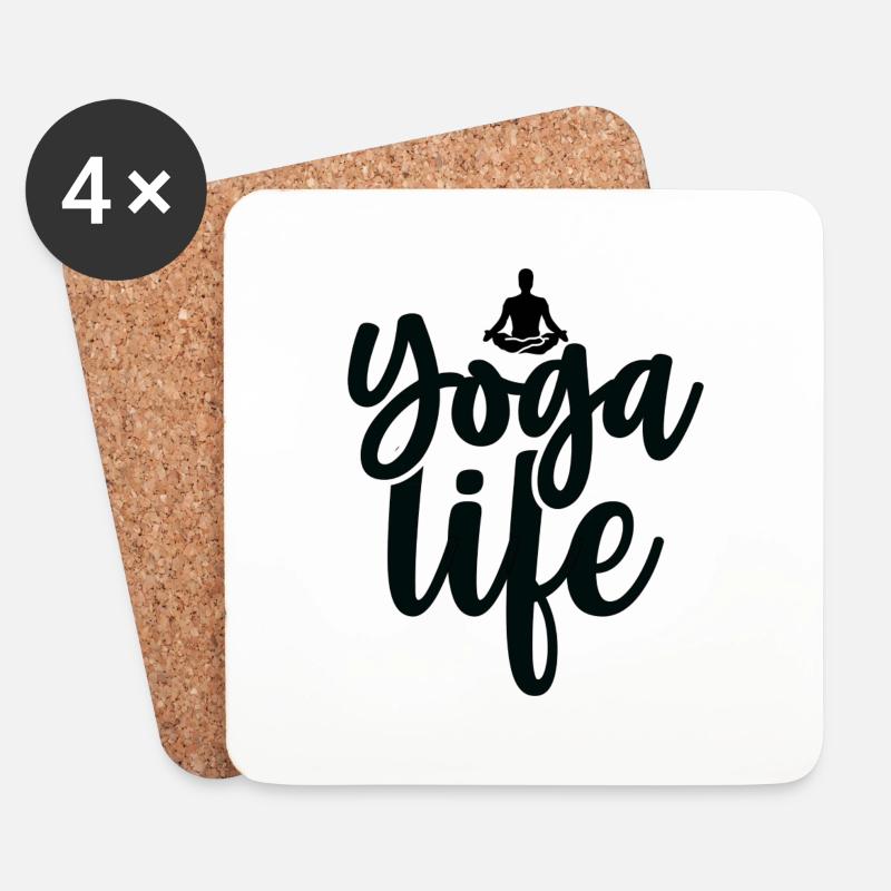 Yoga Life - Untersetzer (4er-Set) - Weiß