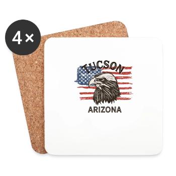 USA Flagge Adler Arizona Vintage Tucson - Untersetzer (4er-Set) - Weiß - Vorne