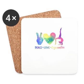 Drôle de sports rythmiques Gymnastique Paix Amour - Dessous de verre (lot de 4) - blanc - Devant
