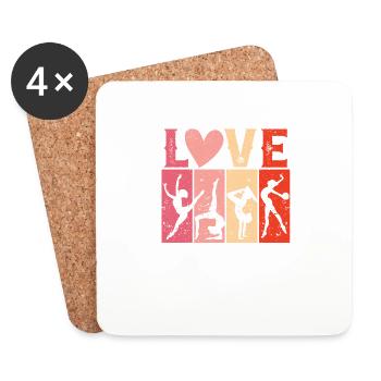 Funny Gymnast Beloved Valentine's Day Gymnastics - Coasters (set of 4) - white - Front