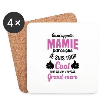 On m'appelle mamie parce que je suis trop cool - Dessous de verre (lot de 4) - blanc - Devant