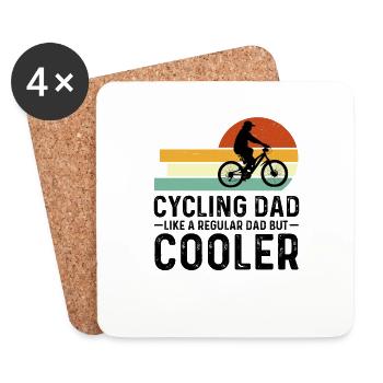 Je suis un papa cycliste... - Dessous de verre (lot de 4) - blanc - Devant