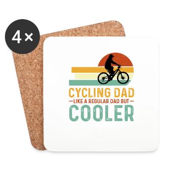 Fathers Day Regular Cycling Dad - Coasters (set of 4) - white - Front
