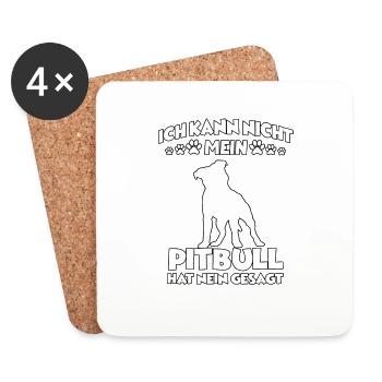 Pitbull Hundetraining Hundeliebhaber Motiv Pitbull - Untersetzer (4er-Set) - Weiß - Vorne