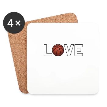 I love Basketball Basketballer Training Design - Coasters (set of 4) - white - Front