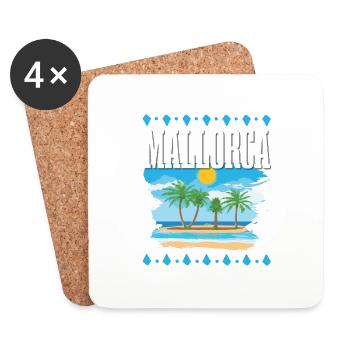 Mallorca - Untersetzer (4er-Set) - Weiß - Vorne