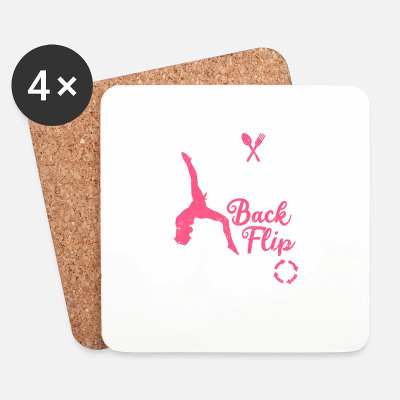 Eat Sleep Back Flip Repeat Akrobat Gymnastik Funny - Untersetzer (4er-Set) - Weiß
