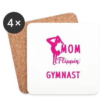 Fière mère d’un gymnaste fou Drôle de gym - Dessous de verre (lot de 4) - blanc - Devant