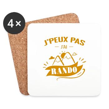 Je Peux Pas J'ai Rando - Dessous de verre (lot de 4) - blanc - Devant