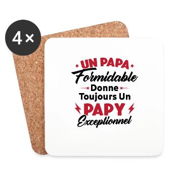 Cadeau pour grand-père - Un papy exceptionnel - Dessous de verre (lot de 4) - blanc - Devant
