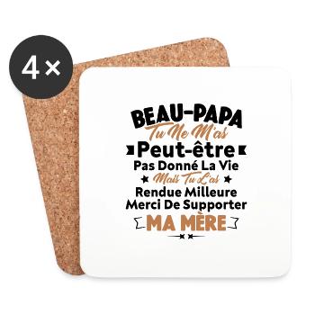 Beau Papa Bonus Père Rendu La Vie Meilleure - Dessous de verre (lot de 4) - blanc - Devant