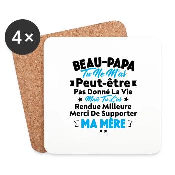Beau Papa Bonus Père Rendu La Vie Meilleure - Dessous de verre (lot de 4) - blanc - Devant