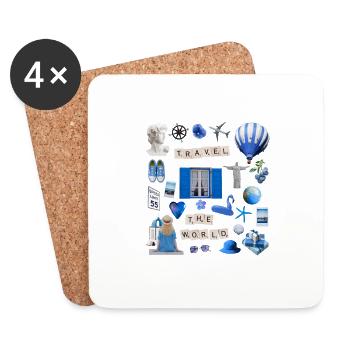 Travel the world Travel the world geschenk inspira - Untersetzer (4er-Set) - Weiß - Vorne