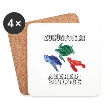 ZUKÜNFTIGER MEERES BIOLOGE - Untersetzer (4er-Set) - Weiß - Vorne