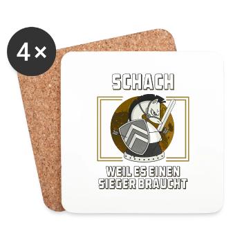 SCHACH WEIL ES EINEN SIEGER BRAUCHT - Untersetzer (4er-Set) - Weiß - Vorne
