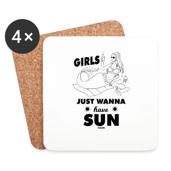Mother Mermaid Swimming Gift - Coasters (set of 4) - white - Front