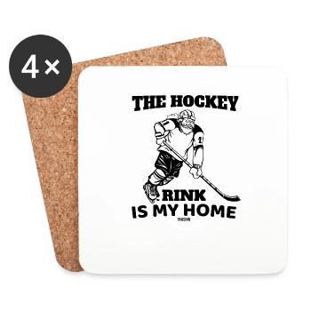 Hockey sur glace disant patinoire Sports de glace - Dessous de verre (lot de 4) - blanc - Devant