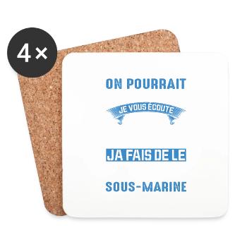 Dans Ma Tête Je Fais De La Plongée Piscine Sport - Dessous de verre (lot de 4) - blanc - Devant