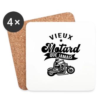 Vieux motard que jamais - Dessous de verre (lot de 4) - blanc - Devant