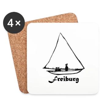 Sailboat in Freiburg to Ernst Ludwig Kirchner - Coasters (set of 4) - white - Front