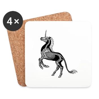 Dead Unicorn - Coasters (set of 4) - white - Front