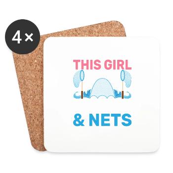 This Girl Runs on Traps & Nets Marine Biology Sci - Untersetzer (4er-Set) - Weiß - Vorne