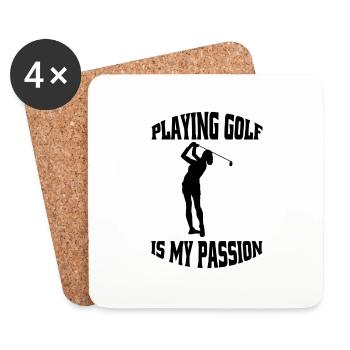 Golf Golf Club Saying Golf Ball Golfer - Coasters (set of 4) - white - Front