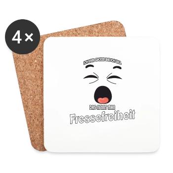 Ich kann gucken wie ich will - Fressefreiheit! - Untersetzer (4er-Set) - Weiß - Vorne