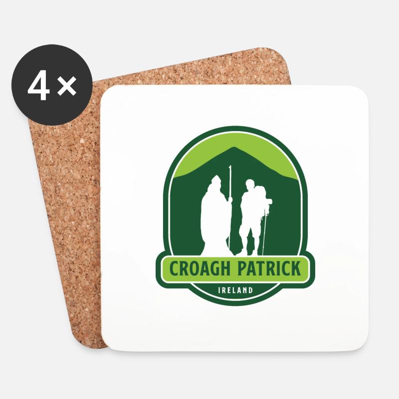 Croagh Patrick - Ireland - Coasters (set of 4) - white