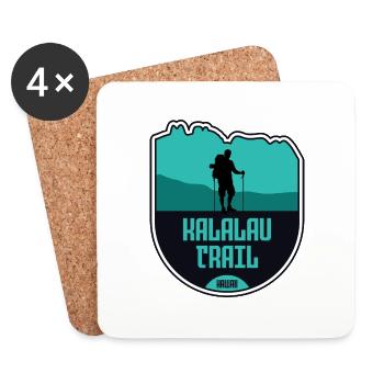 Kalalau Trail - Kauai, Hawaï - Dessous de verre (lot de 4) - blanc - Devant
