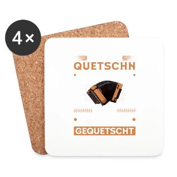 Quetschn gefingert Finger gequetscht, Steirische - Untersetzer (4er-Set) - Weiß - Vorne