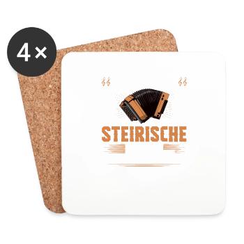 Ein Tag Ohne Steirische Harmonika, Lustiges - Untersetzer (4er-Set) - Weiß - Vorne