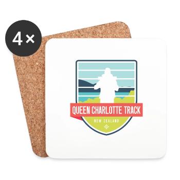 Sentier de randonnée Queen Charlotte - Nouvelle-Zélande - Dessous de verre (lot de 4) - blanc - Devant
