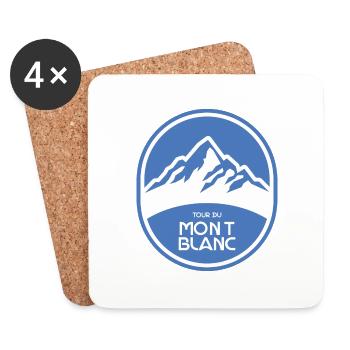 Tour du Mont Blanc Alpen Wanderweg - Untersetzer (4er-Set) - Weiß - Vorne