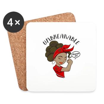 Fille marocaine incassable I Héritage marocain I - Dessous de verre (lot de 4) - blanc - Devant