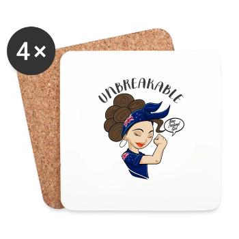 Nouvelle-Zélande Fille incassable I Héritage Nouveau - Dessous de verre (lot de 4) - blanc - Devant