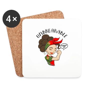Portugese Girl Unbreakable Portugese Heritage - Untersetzer (4er-Set) - Weiß - Vorne