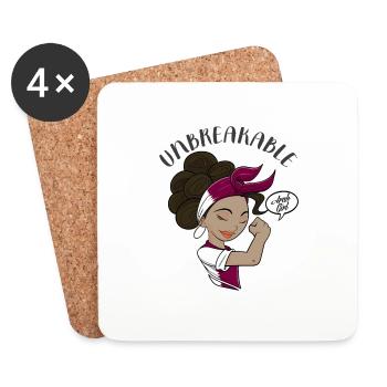 Arab Girl Unbreakable I Arab Heritage I Qatar Flag - Coasters (set of 4) - white - Front