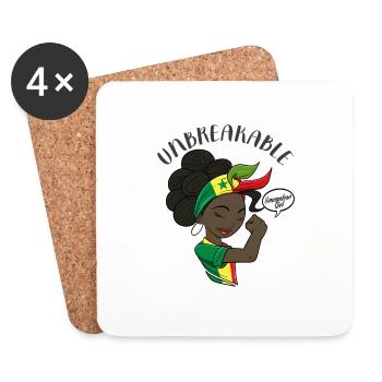 Senegalese Girl Unbreakable Senegalese Heritage - Untersetzer (4er-Set) - Weiß - Vorne