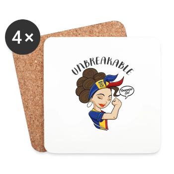 Romanian Girl Unbreakable I Romanian Heritage I - Coasters (set of 4) - white - Front