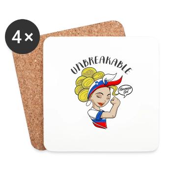 Slovenian Girl Unbreakable Slovenian Heritage - Coasters (set of 4) - white - Front