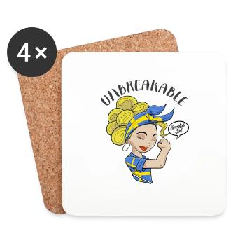 Fille suédoise incassable I Héritage suédois I - Dessous de verre (lot de 4) - blanc - Devant