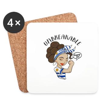 Uruguay Girl Unbreakable I Uruguay Heritage I - Coasters (set of 4) - white - Front